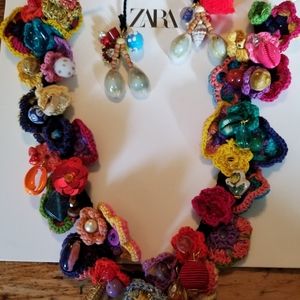Zara crochet necklace with conch shells